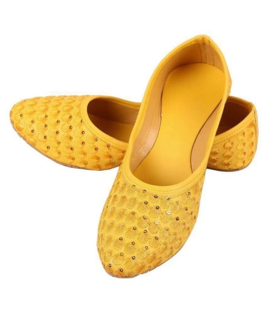 Raj Yellow Ethnic Footwear - None