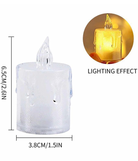 TINUMS - Off White LED Tea Light Candle 8 cm ( Pack of 6 )