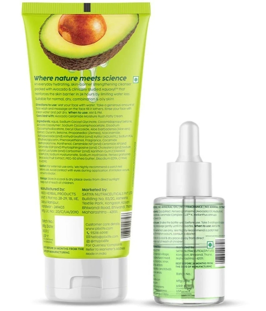 Plix Barrier Repair Regime with Avocado Ceramide Moisture Rush Serum & Cleanser(Pack of 2)