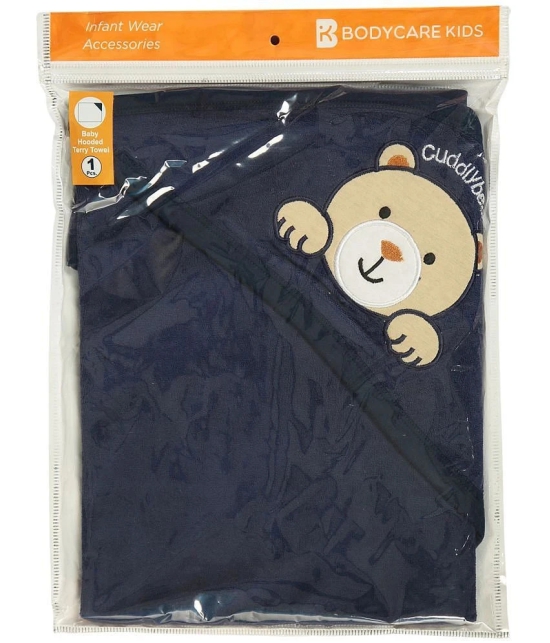 Bodycare - Blue Cotton Hooded Baby Blanket ( Pack of 1 )