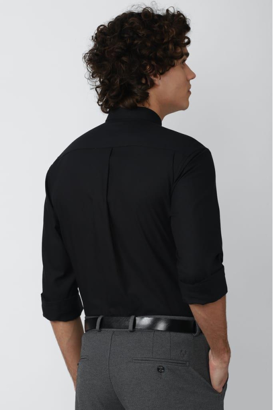 Men Black Regular Fit Formal Full Sleeves Formal Shirt