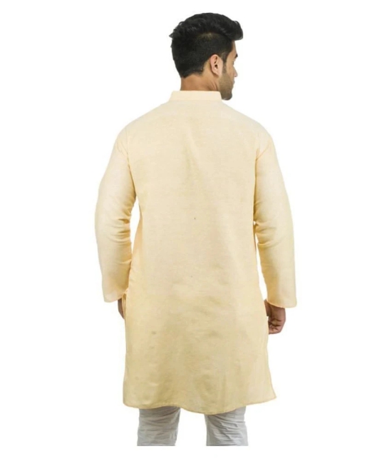 DESHBANDHU DBK Yellow 100 Percent Cotton Kurta Single - None