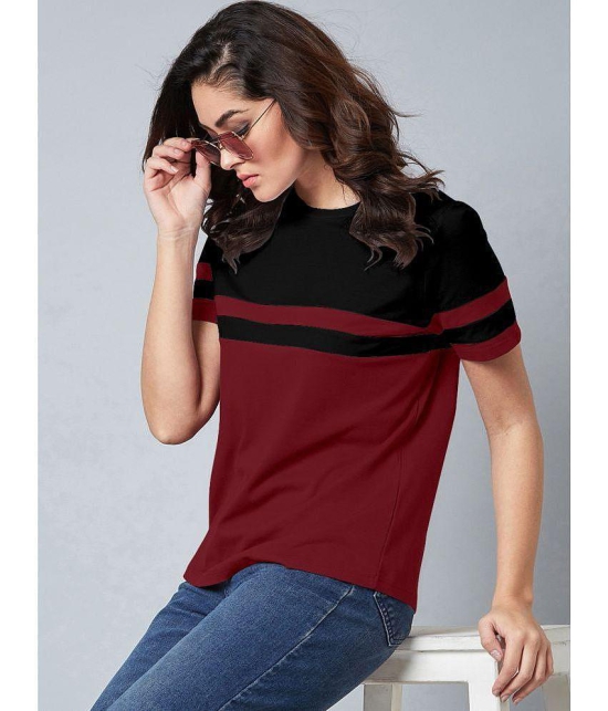 AUSK - Maroon Cotton Blend Regular Fit Womens T-Shirt ( Pack of 1 ) - None