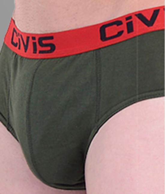 CIVIS - Multicolor Cotton Mens Briefs ( Pack of 5 ) - S