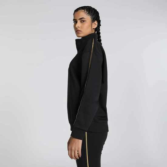 MINIMAL GOLD Womens Half-Zip Crew-Neck Sweatshirt