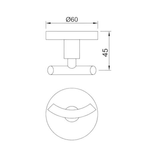 Jaquar Robe Hook Continental Series ACN-GMP-1161N - Gold Matt PVD Finish