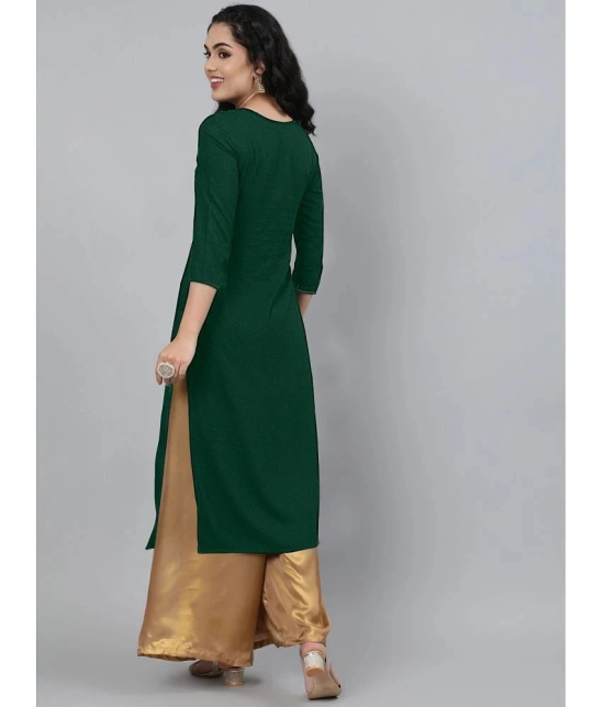 JASH CREATION - Green Rayon Womens Straight Kurti ( Pack of 1 ) - None