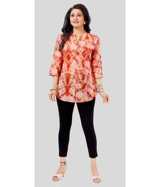 Meher Impex - Pink Silk Women's Shirt Style Top ( Pack of 1 ) - None