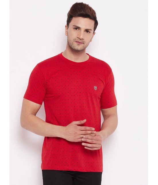 Lycos - Red Cotton Regular Fit Men's T-Shirt ( Pack of 1 ) - None