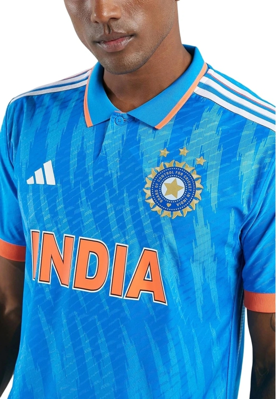 Official Adidas India Cricket ODI Jersey for Men: Breathable Performance Gear with Iconic Tiger Stripes (Colour - BLUE, Size - M) by Total Sporting And Fitness Solutions Pvt Ltd