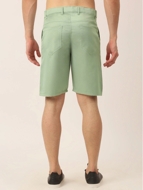 Indian Needle Mens Casual Cotton Solid Shorts-28 / Green