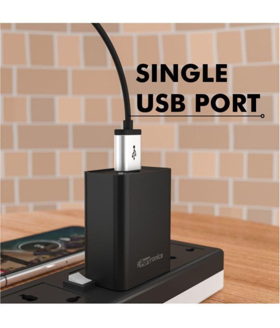 Portronics - USB 2.4A Wall Charger - Black