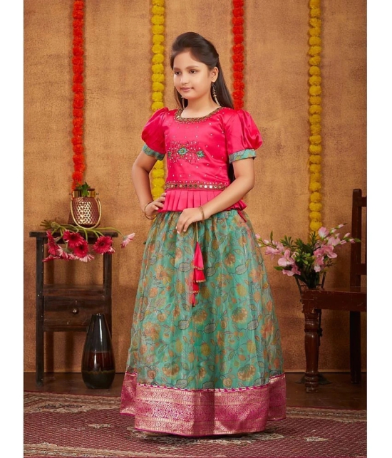 Aarika Pink Silk Girls Lehenga Choli Set ( Pack of 1 ) - None