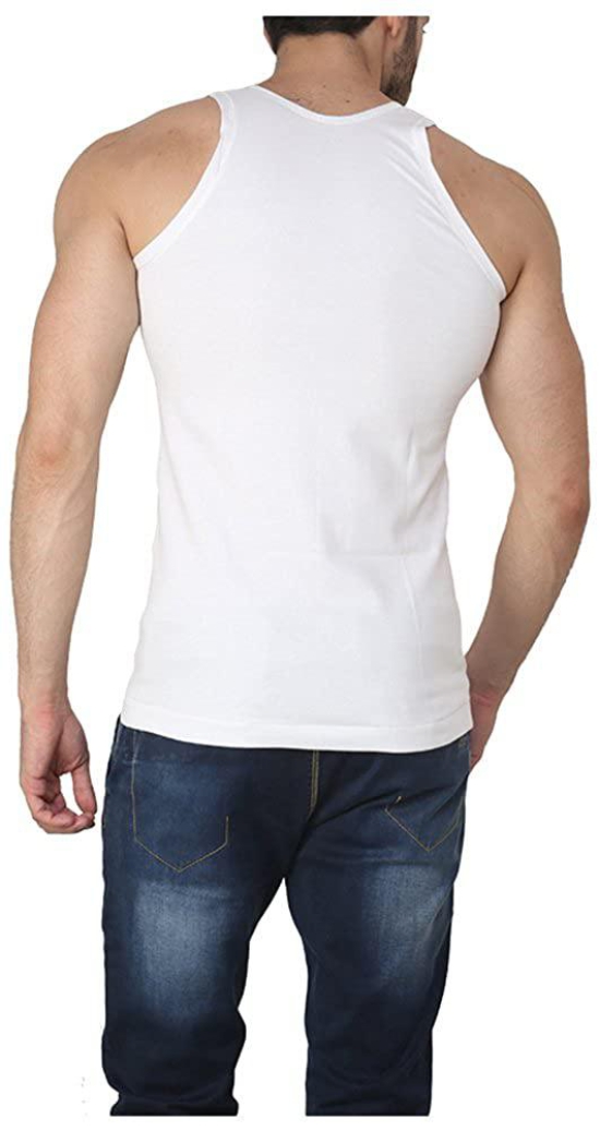 Soft Cotton Sleeveless White Vests (Combo OF 10)