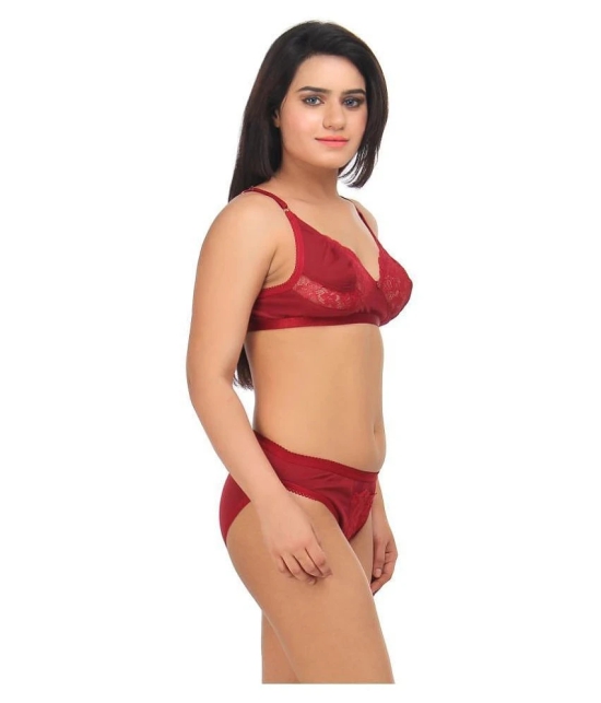 TCG Maroon Lace Bra & Panty Set - 40