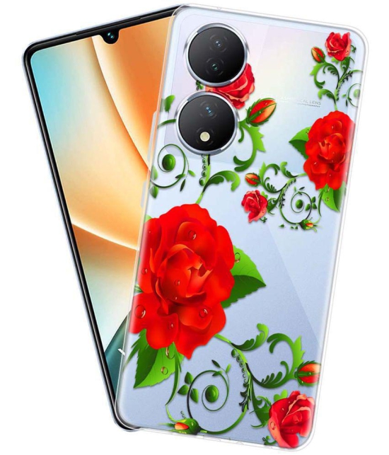 Fashionury Multicolor Printed Back Cover Silicon Compatible For Vivo Y100 5G ( Pack of 1 )