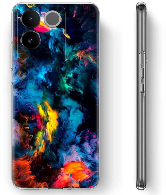 NBOX - Multicolor Printed Back Cover Silicon Compatible For Vivo T2 Pro 5G ( Pack of 1 )