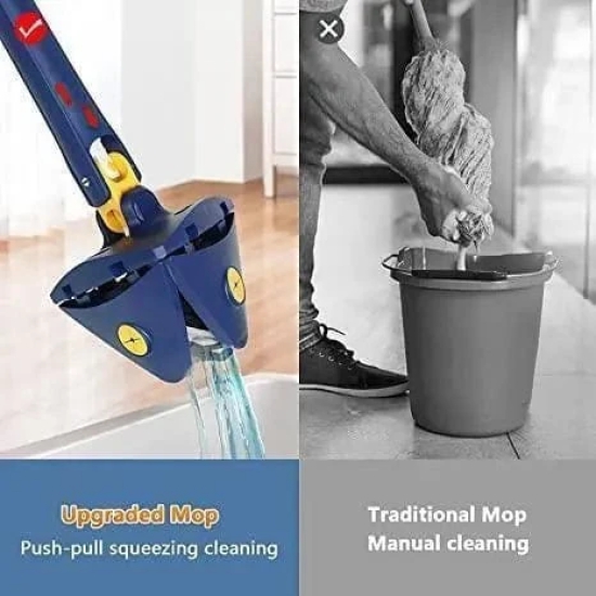 Uttamrobotics Blue Squeezing Triangle Cleaning Mop