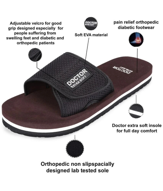 DOCTOR EXTRA SOFT - Brown Mens Slide Flip Flop - None