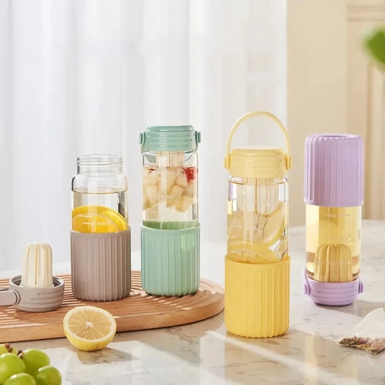 Personalized Infuser Glass Bottle With Sleeve - COD Not Applicable-Yellow