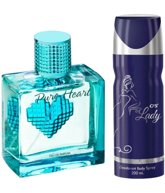 CFS Pure Heart Blue EDP Long Lasting Perfume & Lady Deodorant Body Spray