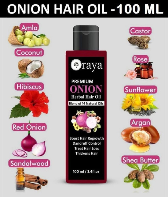 ORAYA ONION Hair Oil- Blend Of 14 Natural For Hair Growth 100 ml