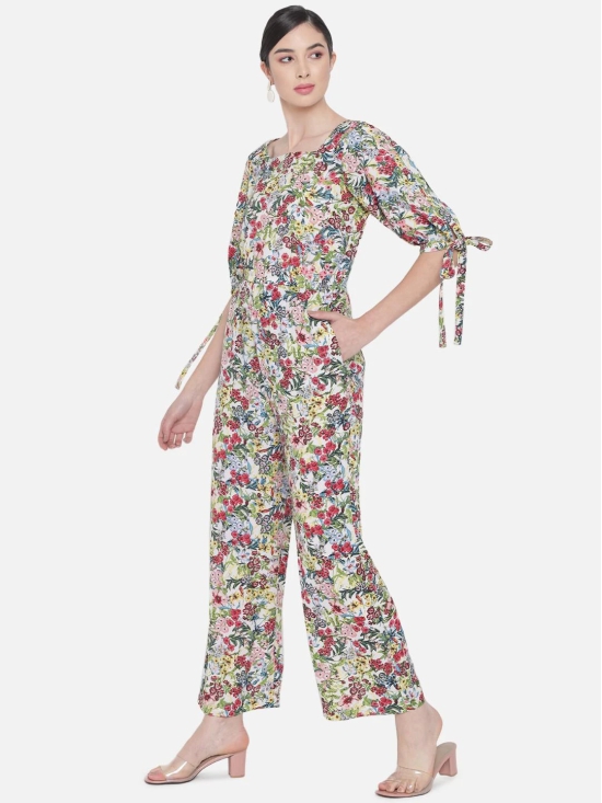 ALL WAYS YOU Women jumpsuit Poly Crepe fabric with Half Sleeves & Square Neck Multicolor XXL