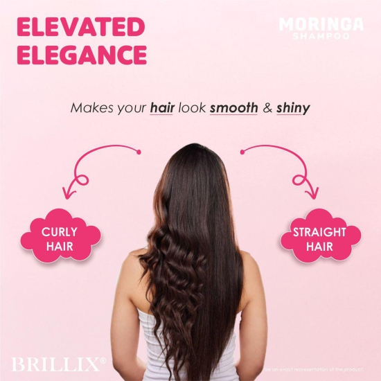 BRILLIX MORINGA SHAMPOO - For Stronger, Silky & Shiny Hair, 300 ml