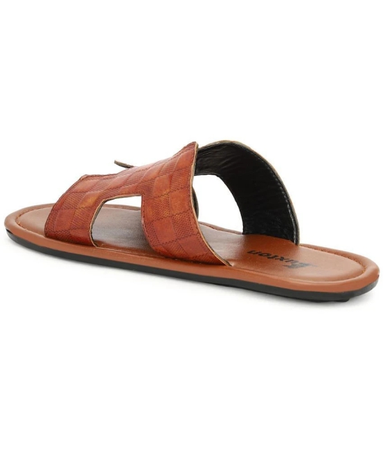 Buxton Tan Mens Leather Slipper - None