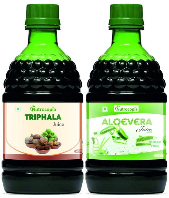 NUTROCOPIA Triphala Juice & Giloy Aloe Vera Juice To Boost Immunity Pack of 2 of 400 ML(800 ML)