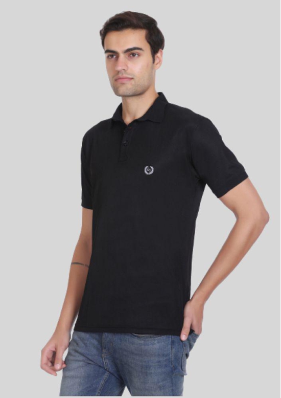 LEEBONEE - Black Cotton Blend Regular Fit Men's Polo T Shirt ( Pack of 1 ) - None