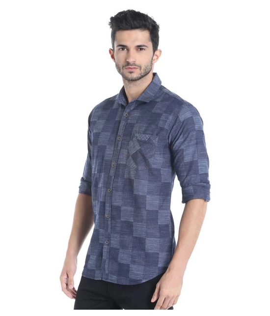 Campus Sutra Cotton Regular Fit Checks Full Sleeves Mens Casual Shirt - Blue ( Pack of 1 ) - 44