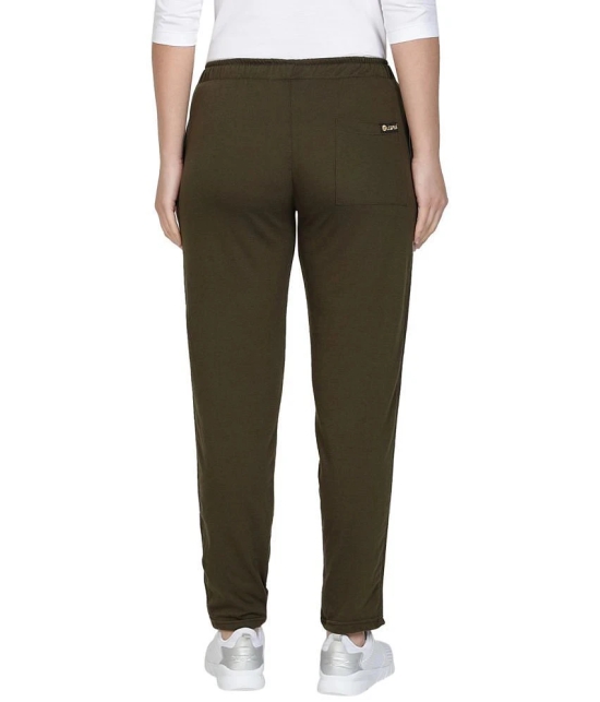 Uzarus - Olive Cotton Blend Womens Running Trackpants ( Pack of 1 ) - L