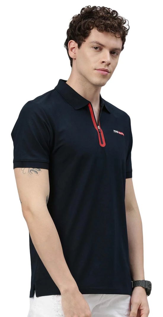 TVS Racing Polo Tshirt Polyester Blue White