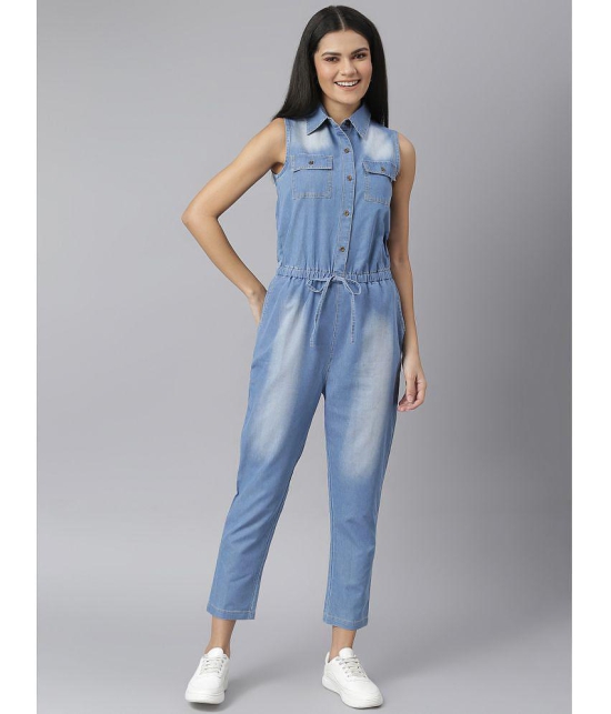 StyleStone Blue Denim Jumpsuit - Single - XL