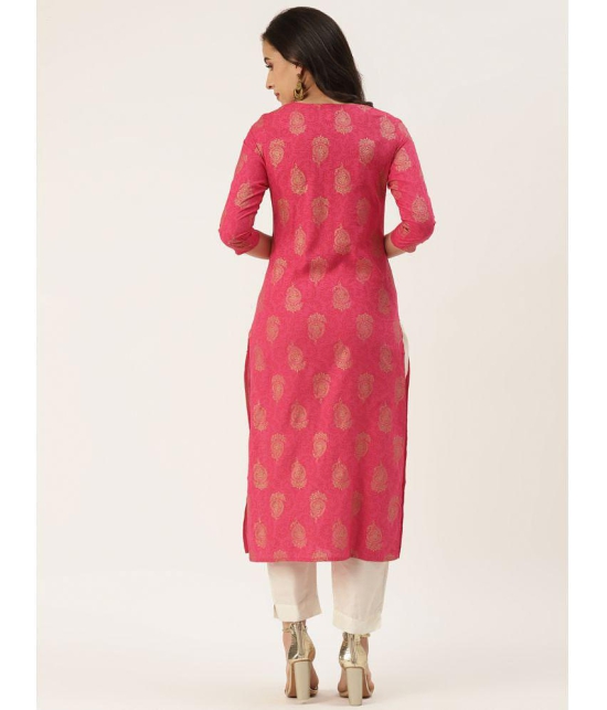 Kbz - Pink Rayon Women''s Straight Kurti ( Pack of 1 ) - None