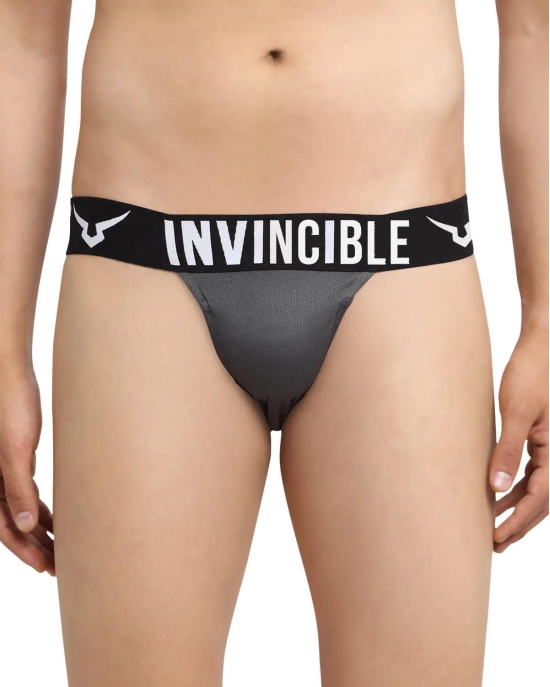 Invincible Men’s Premium Open Back Supporter/Jockstrap-Dark Grey / L