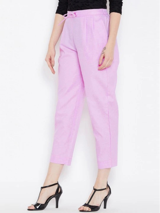 Women Lavender Relaxed Regular Fit Trousers