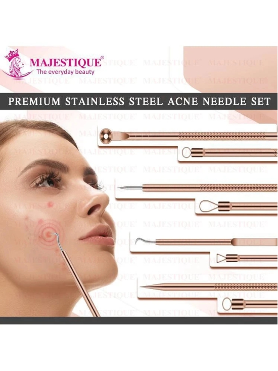 Majestique Blackhead Remover kit 4Pcs Proper Pimple Remover Tool - Blackhead Extractor Tool for Nose Face, Stainless Steel White Head Remover Kit for Men. Women