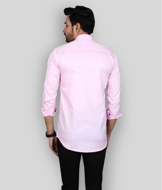 Springberry - Cotton Slim Fit Pink Men's Casual Shirt ( Pack of 1 ) - None