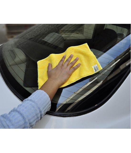 SOFTSPUN Microfiber Small Wipes 20x30 Cms, 15 Piece Towel Set, 380 GSM Yellow Multi-Purpose Super Soft Absorbent Cleaning Towels, Cleans & Polishes Everything in Your Home, Kitchen & Office.