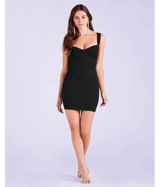 Addyvero Polyester Embellished Mini Womens Bodycon Dress - Black ( Pack of 1 ) - None