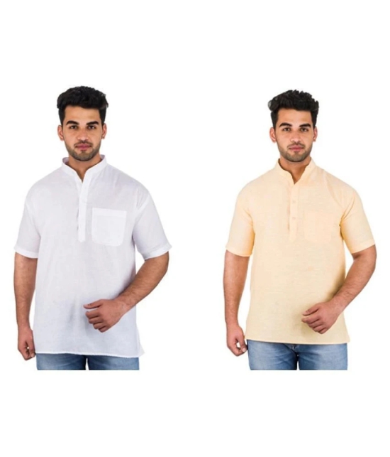 DESHBANDHU DBK Multi 100 Percent Cotton Kurta Pack of 2 - None