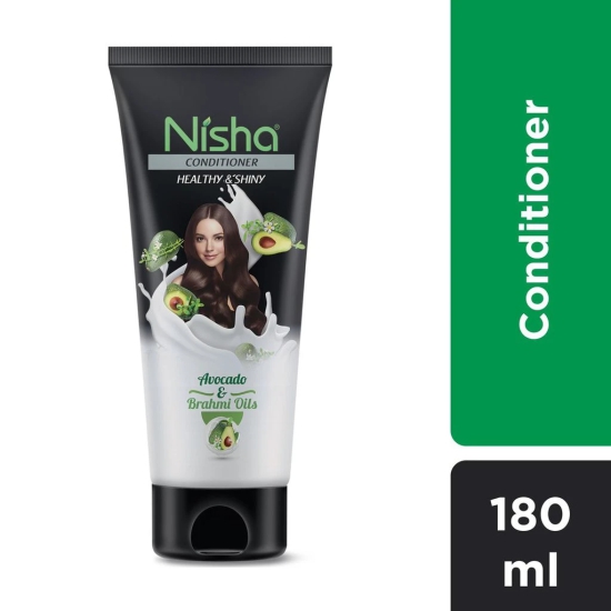 Nisha Hair Conditioner 180ml Bottle, Smooth & Silky Conditioner with Almond and Olive Actives for Dry and Frizzy Hair