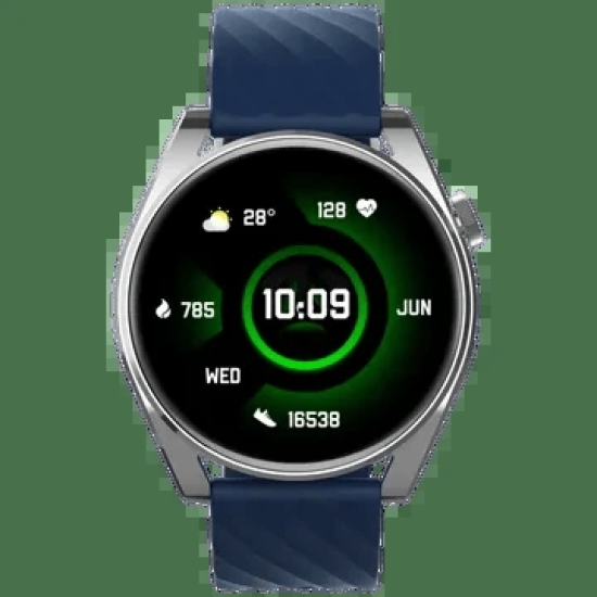 Croma Velocity AR Smartwatch with Bluetooth Calling (36.32mm AMOLED Display, IP68 Water Resistant, Blue Strap)