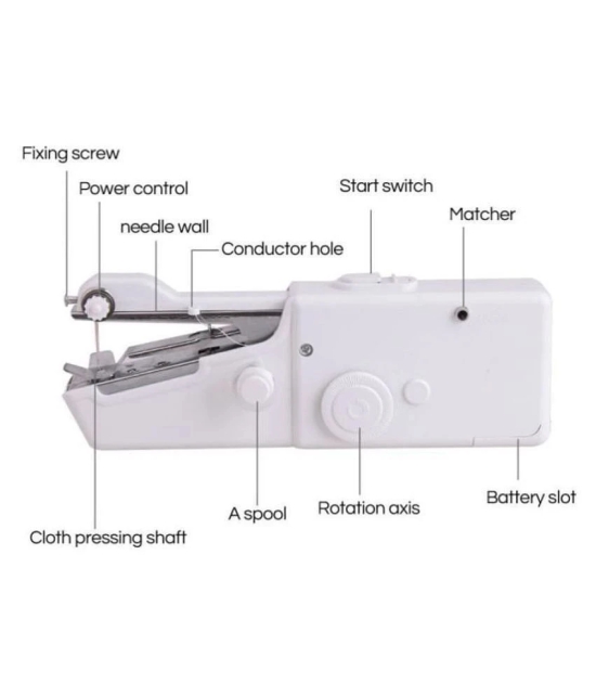 SACHIN SALES 1PC White Color Rectangle Hand-held Portable Multi-functional Electric Mini Sewing Machine