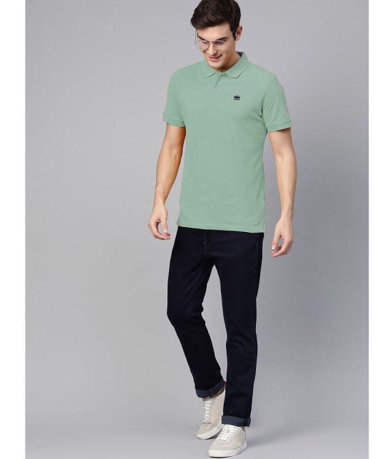 ADORATE Cotton Blend Regular Fit Solid Half Sleeves Mens Polo T Shirt - Mint Green ( Pack of 1 ) - None