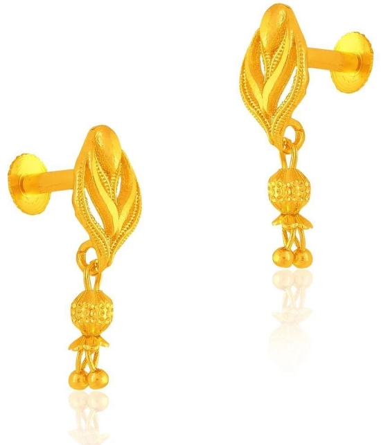 LUV FASHION Golden Jhumki Earrings ( Pack of 1 ) - Golden