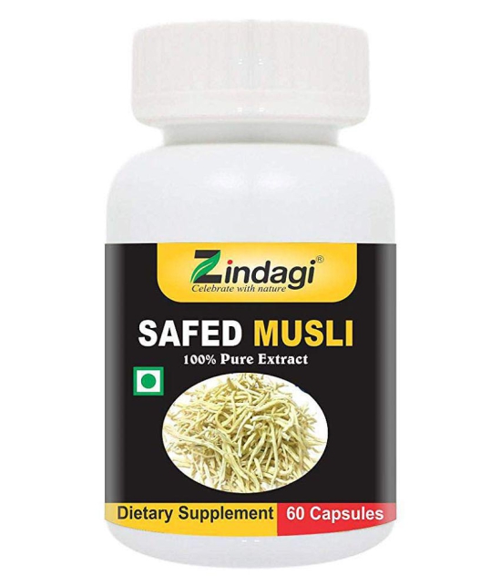 Zindagi Musli Capsules - Stamina & Energy Booster Capsules - Safed Musli Extract 60 gm Capsule