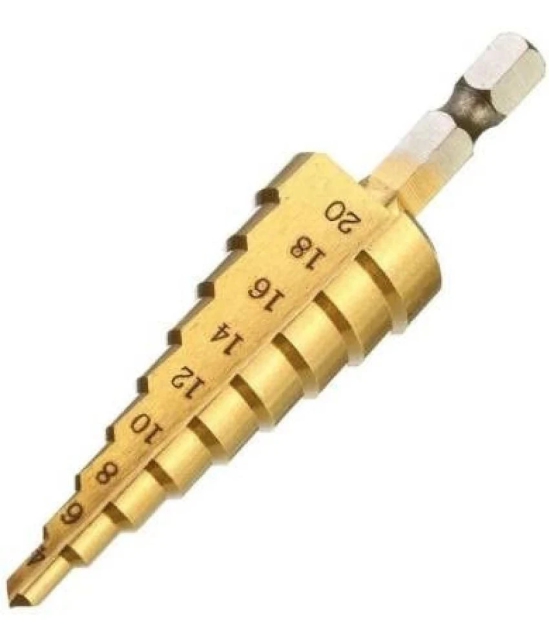 4mm-20mm 9 Steps Sizes HSS Hex Titanium Step Drill Bit Hole Cutter